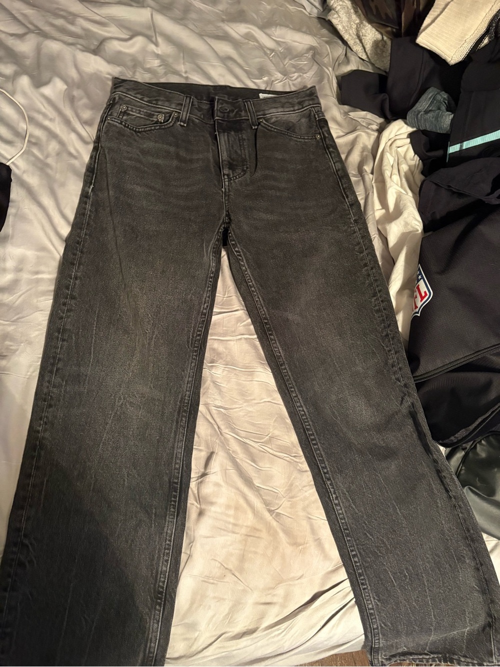 Zara Men's Washed Black Relaxed Jeans